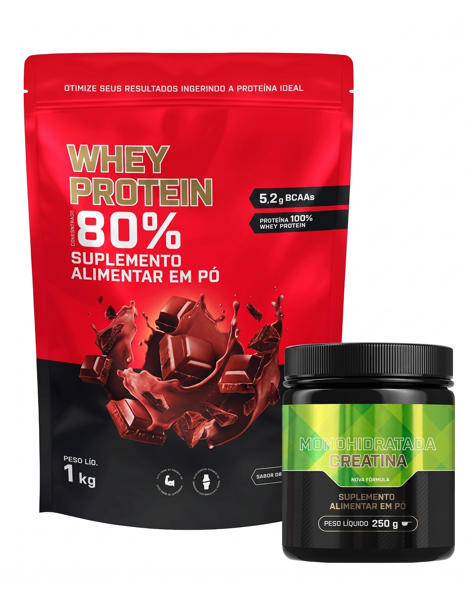 Kit Whey Protein Concentrado 1kg + Creatina Monohidratada 250g